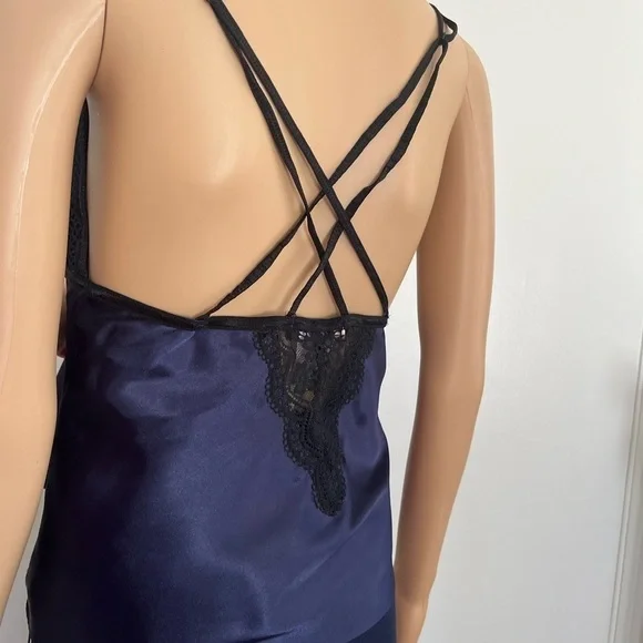 LINEA Donatella lace dark purple lingerie adjustable spaghetti strap bow Women M - Picture 11 of 15